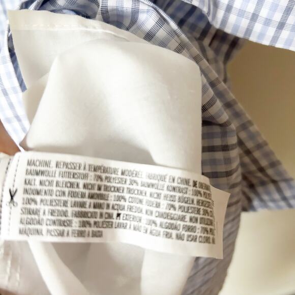 English Factory Plaid Midi Dress Size L Off Shoulder Shirt Full Button Front - Picture 7 of 8